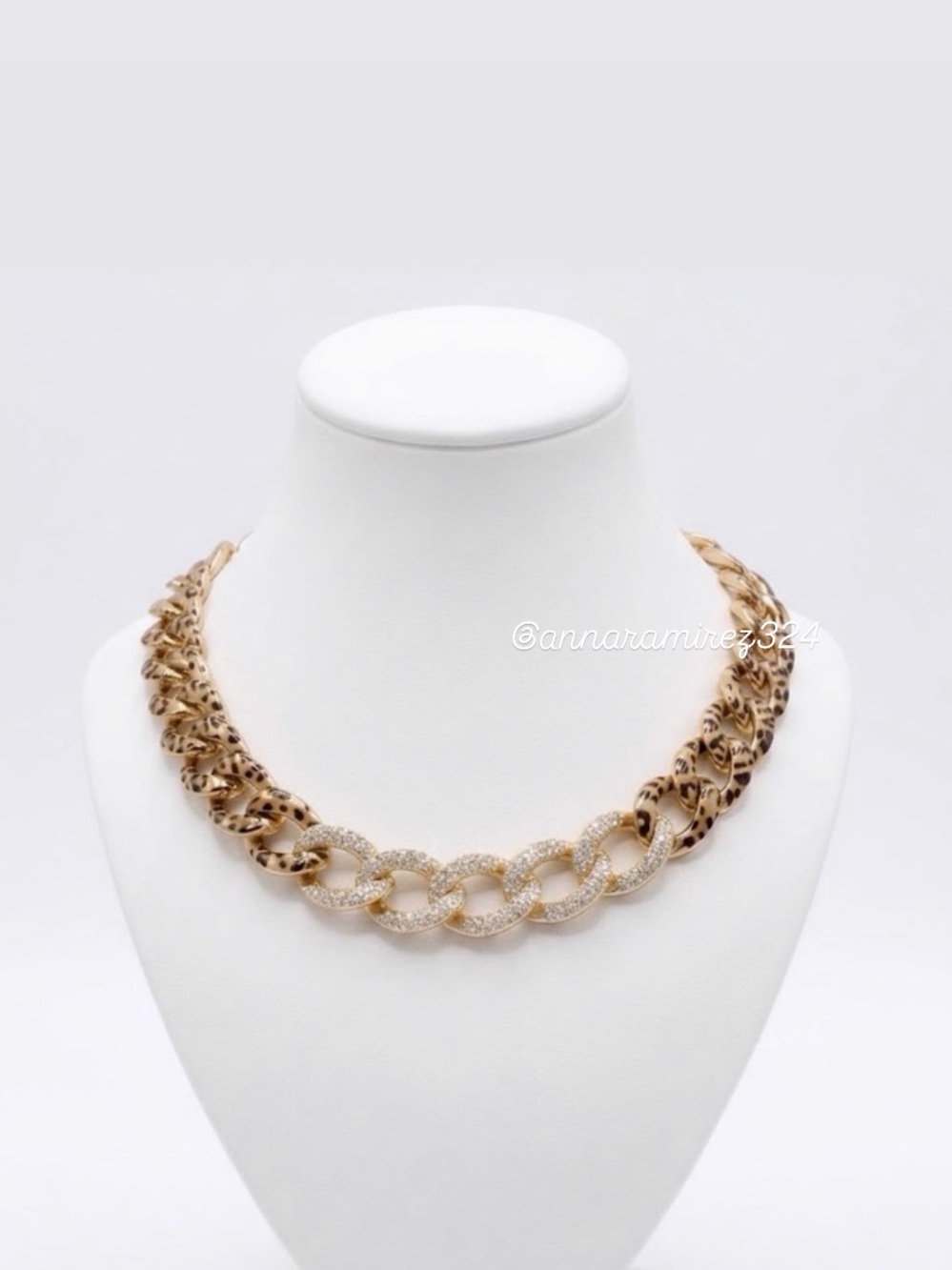 NWT ⚜️🤎⚜️ Betsey Johnson Golden Tone & Leopard Rhinestone Chain Necklace